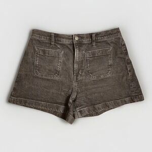 Madewell Womens Shorts Black Denim Emmett Patch Pockets 100% Cotton 30